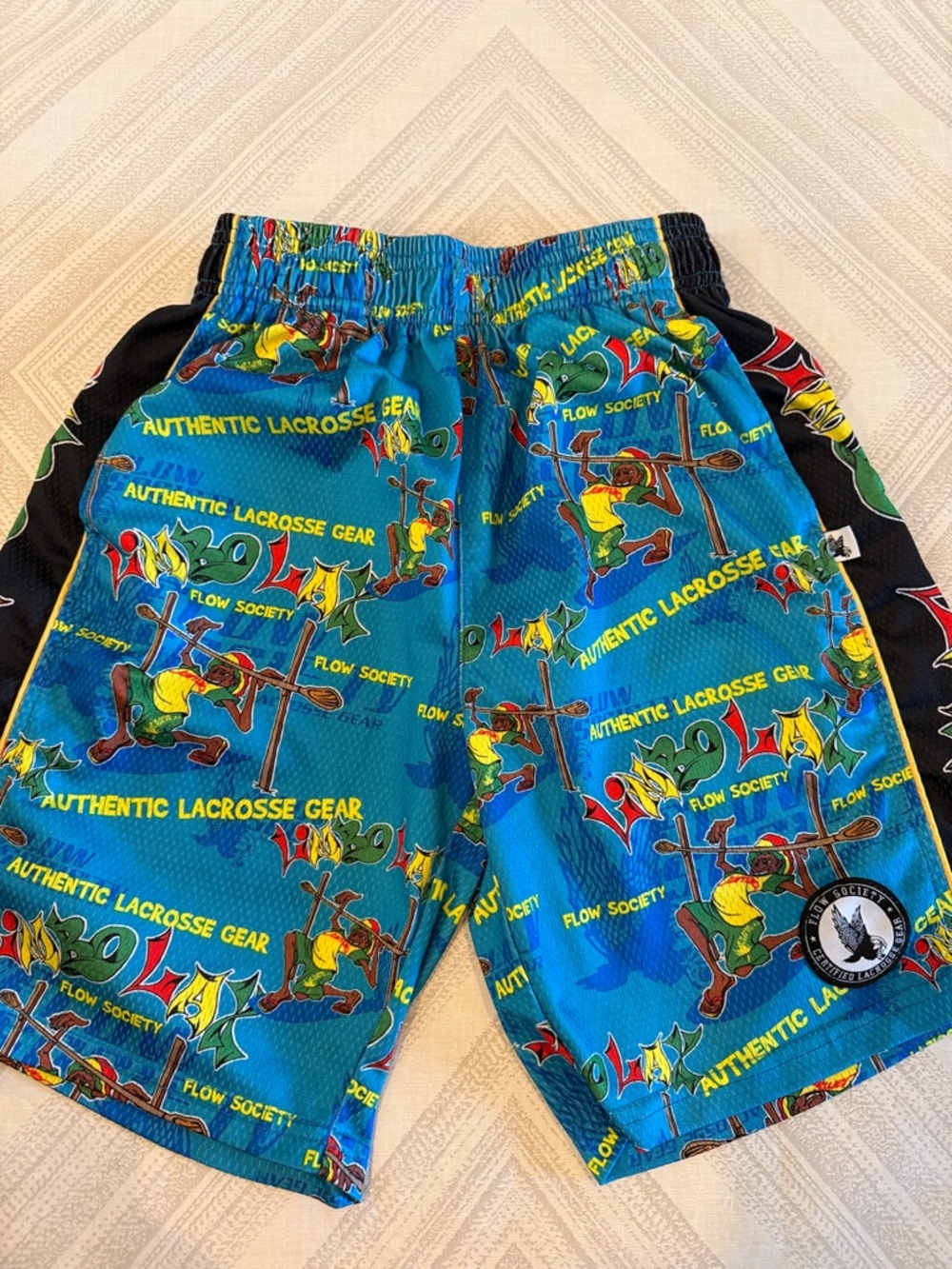 Flow Society Boys Youth Small Blue Athletic Shorts Limbo Lax Pockets Size Small